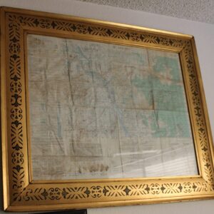 Framed U.S. Army map of area in and around Bien Hoa, South Vietnam, circa mid-1965. The location was home to the 16th Infantry Battalion, First Infantry Division.